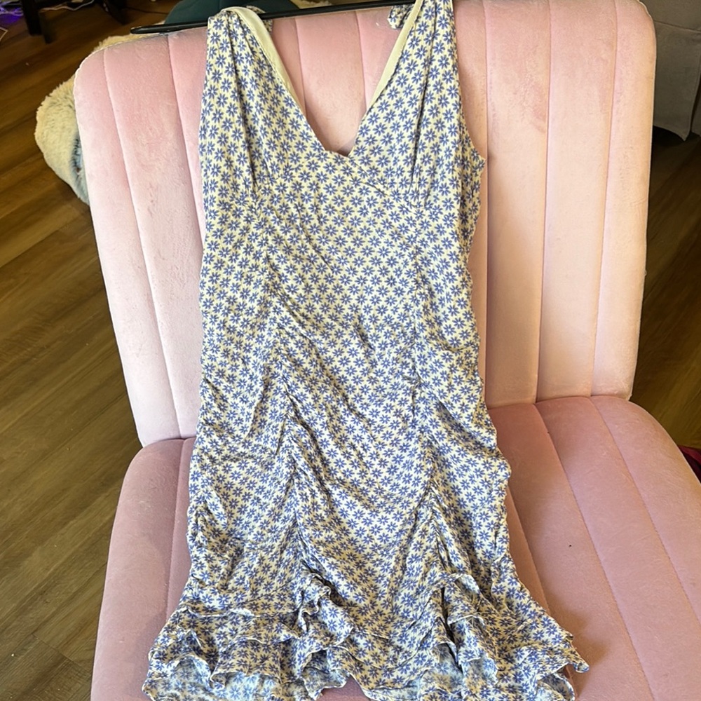 Floral Blue and White Women's Dress
